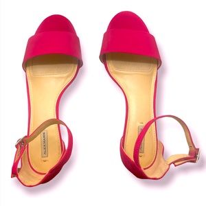 Alex Marie//MairiTwo1 Leather Ankle Strap Wedge Sandals Hot Pink Size 8